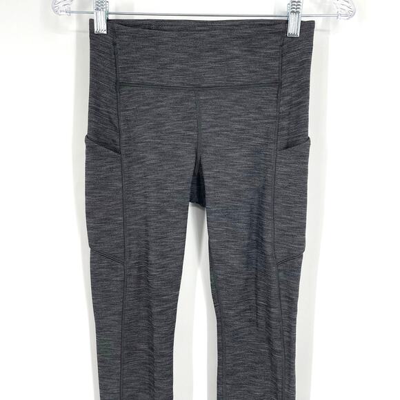 Lululemon Speed Up Tight Full On Luxtreme Brushed 28" Heathered Black Size 4 - Picture 3 of 10